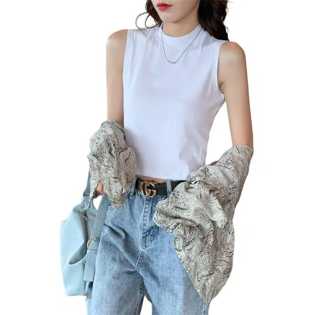 善己 简约休闲百搭纯色无袖背心 女款