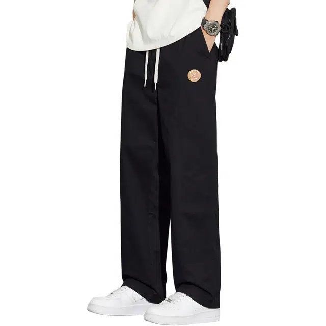 协协乐 冰氧纯棉美式潮流直筒宽松薄款高街通勤运动显高显瘦户外工装休闲裤 男款