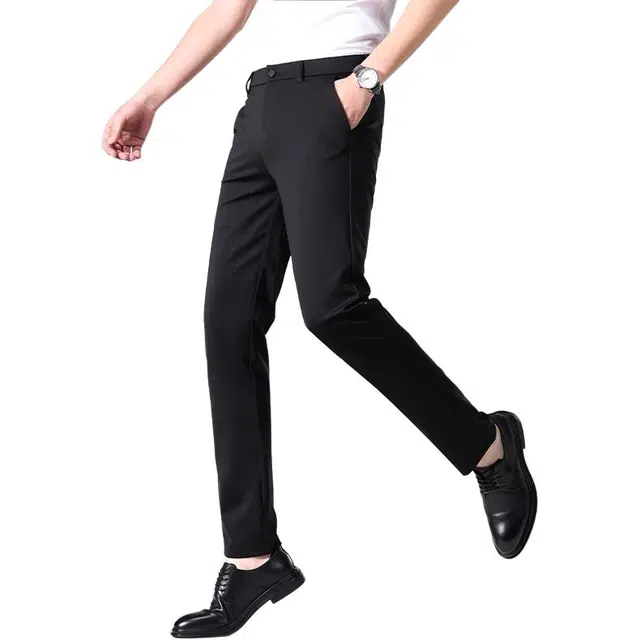 炳盛 夏季桑蚕丝冰丝商务修身直筒外穿透气抗皱西裤休闲裤 男女同款