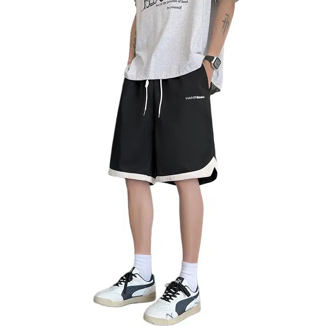 佐菲利 美式高街刺绣运动宽松百搭五分裤青少年篮球中裤休闲短裤 男款