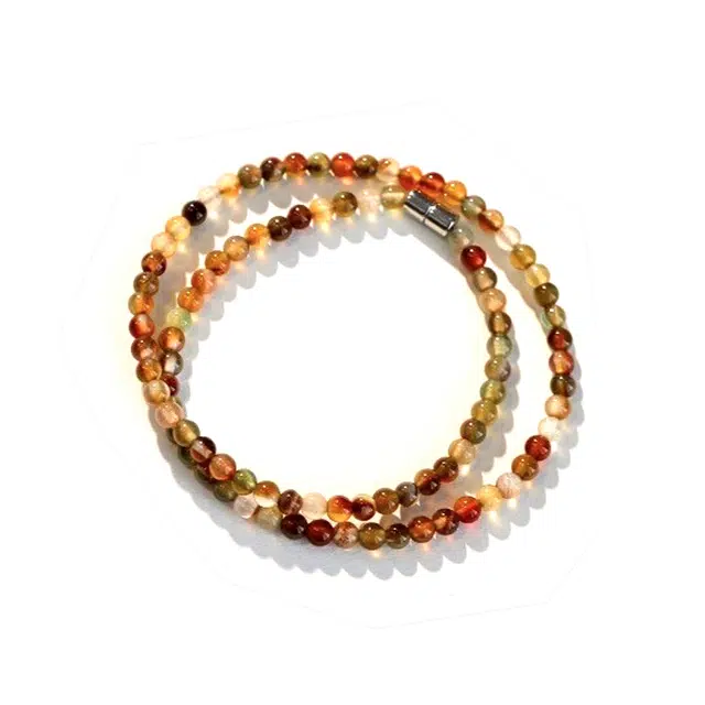 龙弗 复古民族风小众艺术感咖色系叠戴锁骨链 玛瑙 玉石项链 女款