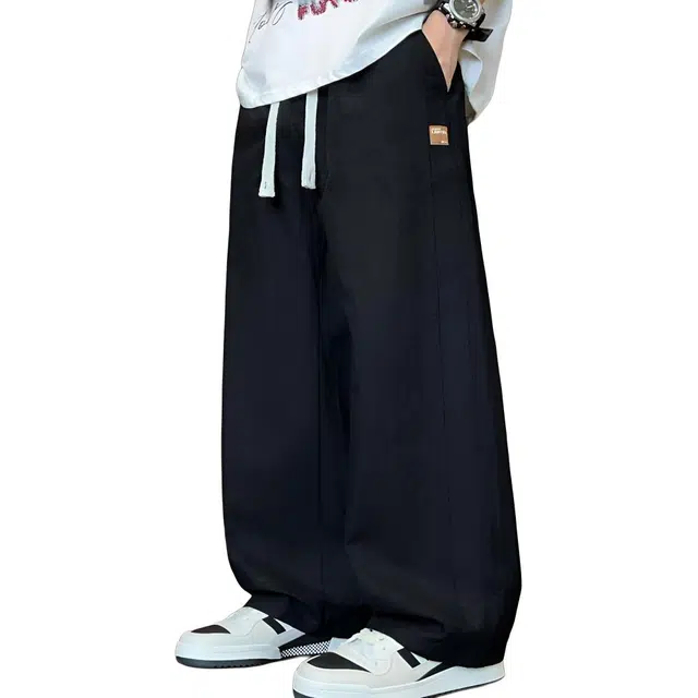 沐诚阳译 薄款宽松垂感阔腿裤透气百搭直筒长裤休闲裤 男款