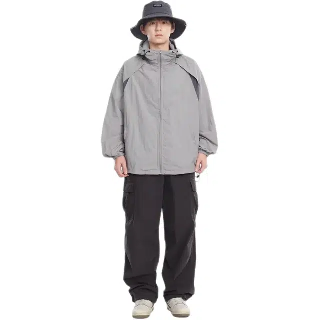 木木兔 薄款透气休闲运动时尚轻便简约户外外套钓鱼防晒服 男款