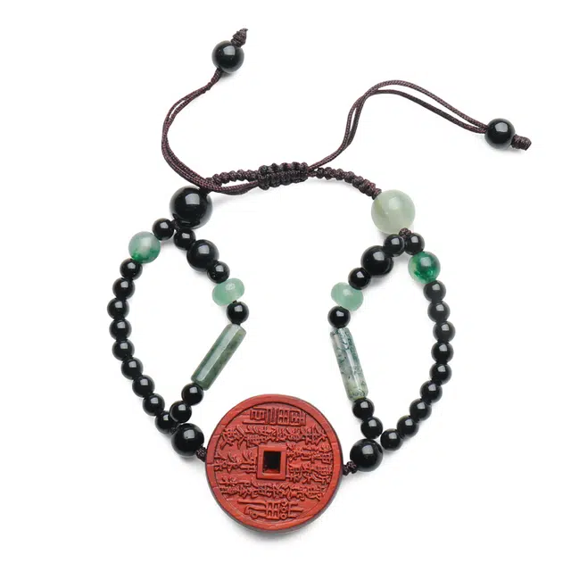 【八方来财】 月印百川 山鬼花钱古风转运文玩手把件 财源滚滚多财多福财运亨通事业有成前程似锦手饰#好运 血檀 木作手链 男女同款情侣款