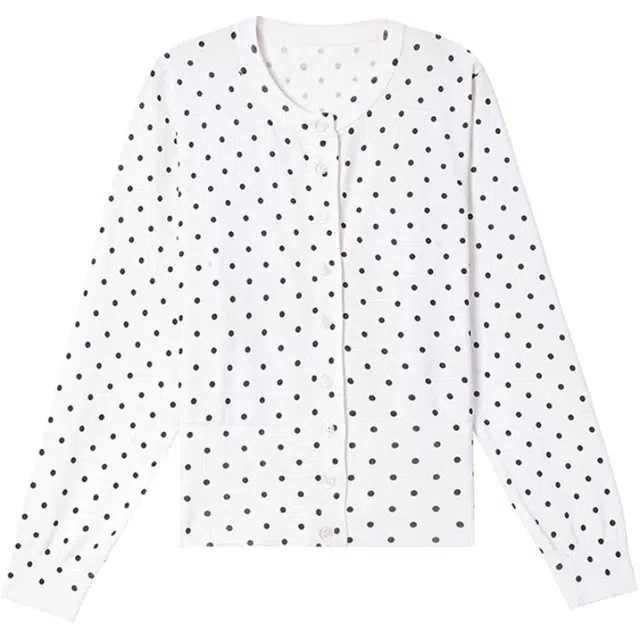 曲韩 波点常规长袖针织衫 女款