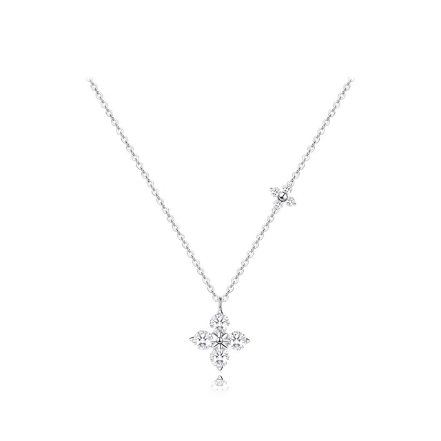 星珍思 幸运四叶草 轻奢百搭精致小众设计高级感甜美锁骨链 日常通勤百搭颈饰 合金 项链 女款