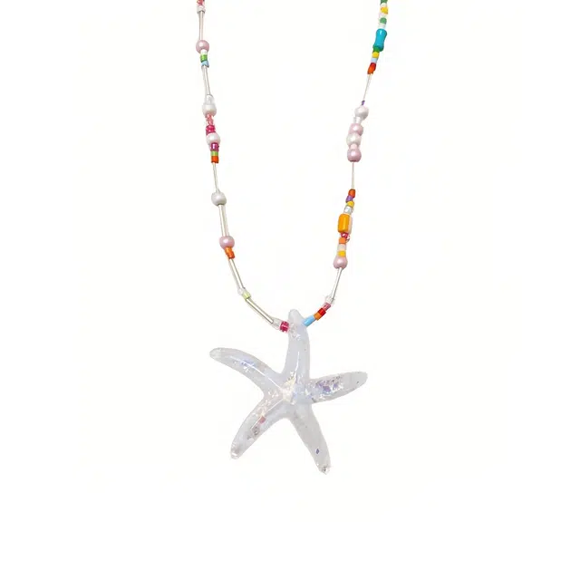 前方大荒野 夏日海星锁骨链海洋气息甜美小星星清凉感简约时尚小众设计独特个性气质怡人#好运 菩提根 项链 女款