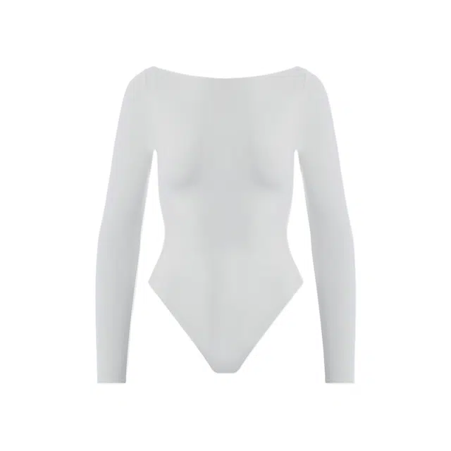 NAKED WARDROBE Boatneck Bodysuit Butter