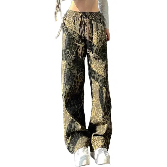 寻星记 美式复古嘻哈高街潮牌宽松舒适百搭卫裤牛仔裤 男女同款