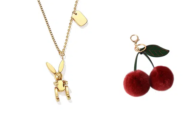 若觅 兔子玩偶 金色 银色 街头 潮流 嘻哈 银镀金 项链 女款