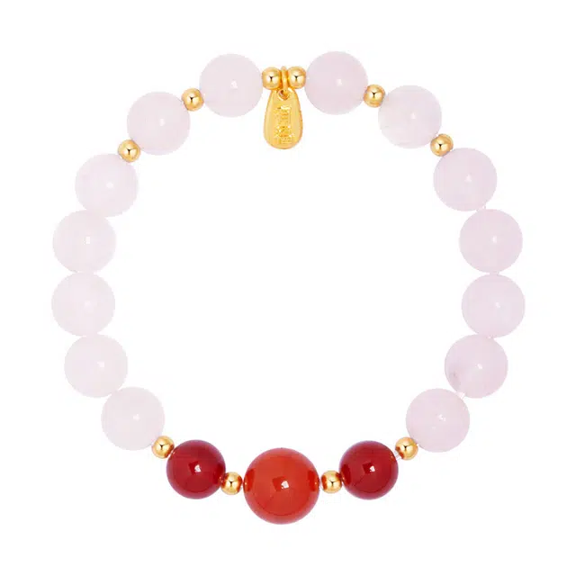 絮物 国潮小众新中式轻奢感轻奢高级感可爱时尚百搭出街神器转运珠吉祥如意气质温柔文玩#好运 粉水晶 手串 男女同款情侣款