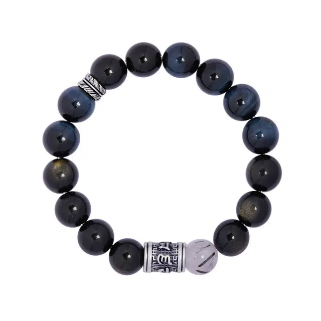 絮物 高级感小众设计气质新中式时尚百搭出街神器复古做旧新简约潮流宠文玩诸事顺利#好运 黑发晶 手串 男女同款情侣款