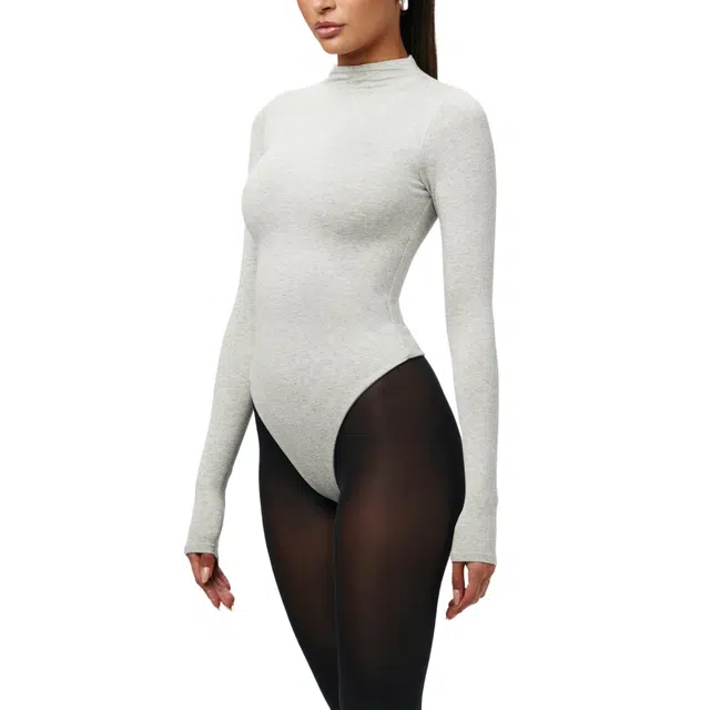 NAKED WARDROBE Sculpt Mock Neck Bodysuit NW