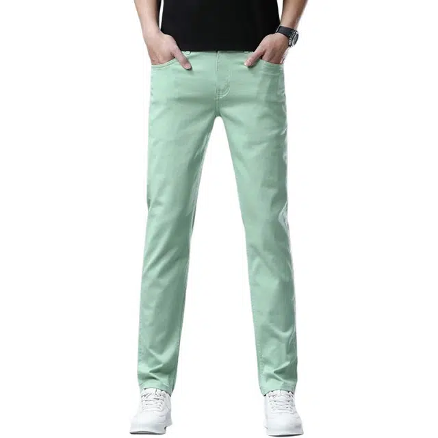 吉肯蒂 直筒修身百搭薄款牛仔裤 男款