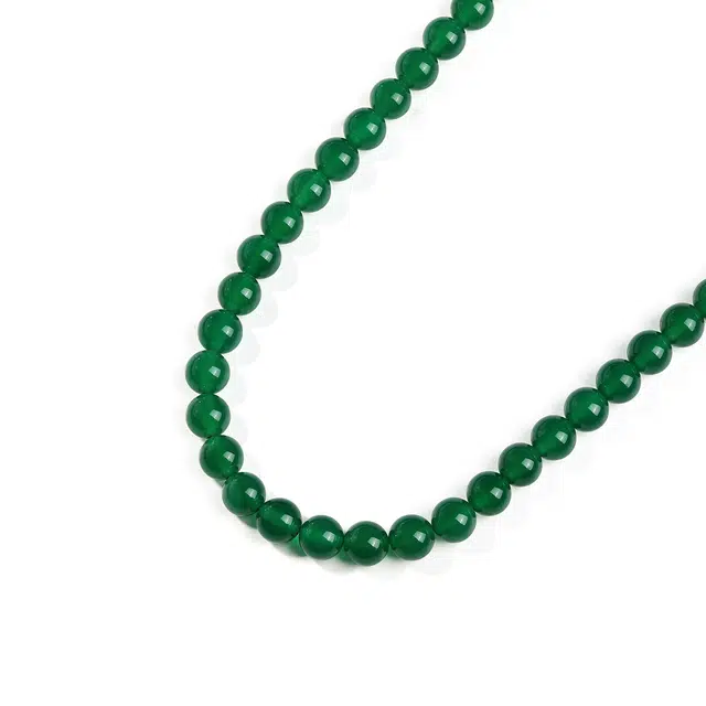 赛菲尔 新中式复古翠绿 经典串珠圆珠 玉髓 玉石项链 女款