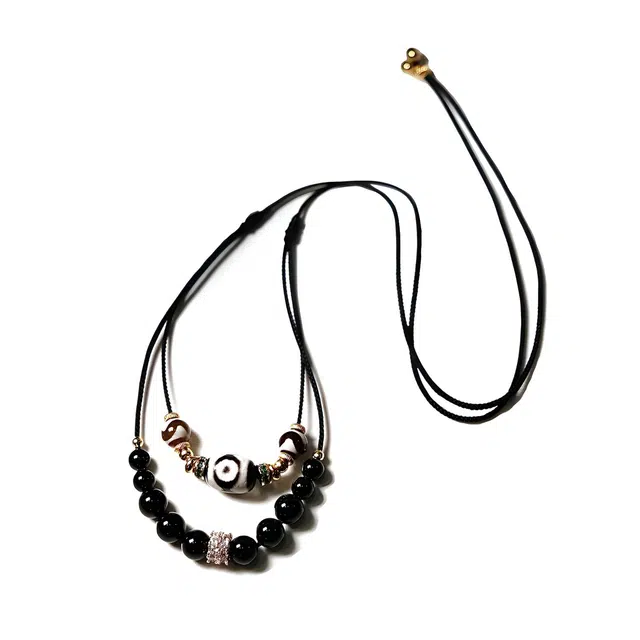 【顺风顺水人财旺】 玉临门 时来运转 藏式风格 三眼玛瑙天珠吊坠 个性配饰搭配 时尚高级感百搭#好运 玛瑙 玉石项链 男女同款情侣款