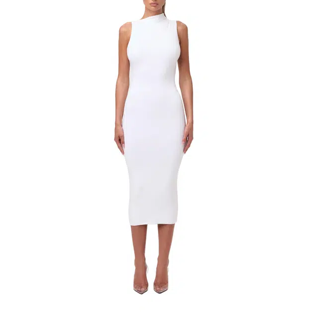 NAKED WARDROBE Smooth Sleeveless Midi Dress Smooth