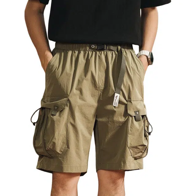 格蓝鹿 运动设计痞帅休闲五分裤美式复古山系户外高街个性时尚工装短裤 男女同款