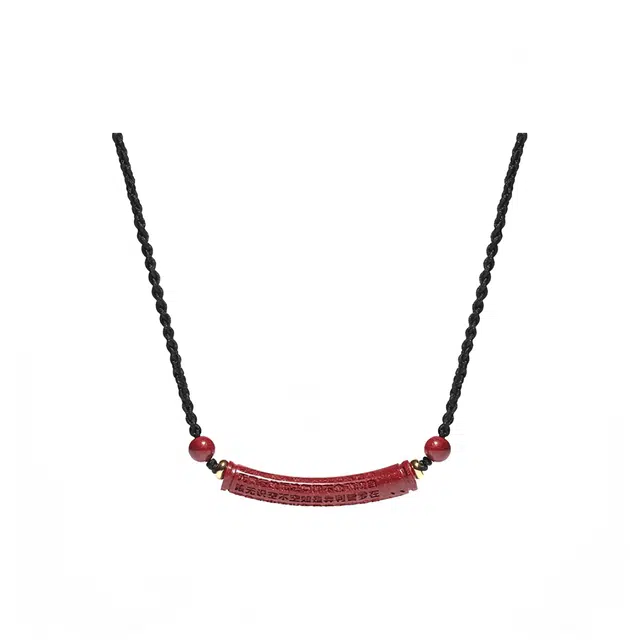 七小匠 新中式国潮经典 再造辰砂朱砂 玉石项链 女款