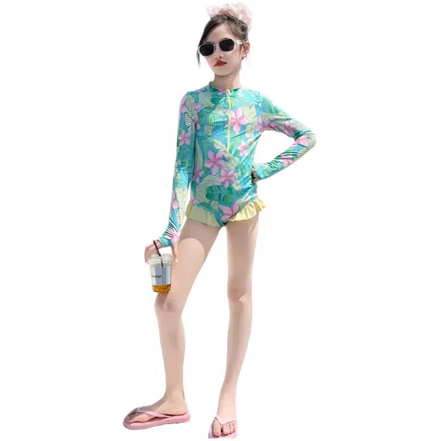 木木兔 夏季时髦洋气时尚女孩多巴胺夏日防晒泳衣裤