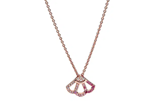 Pandora Fan Pendant Necklace Pink