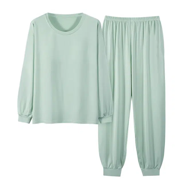 顶瓜瓜 简约舒适亲肤透气女款带胸垫可外穿家居服睡衣套装 男女同款