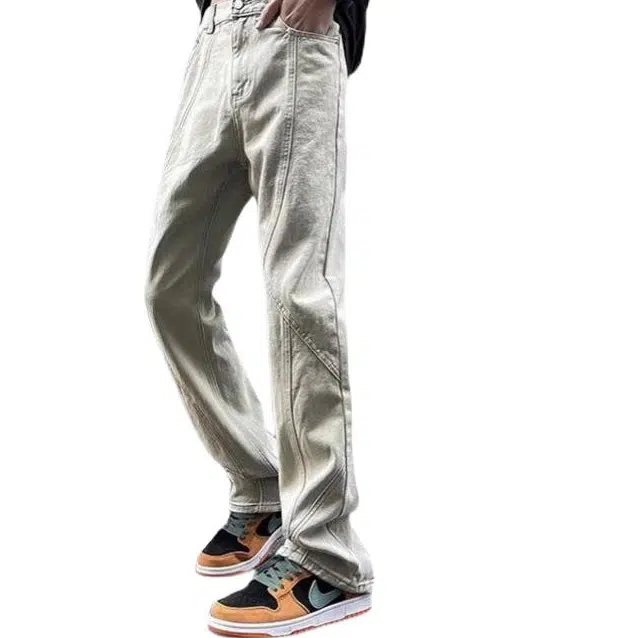 沐诚阳译 牌复古高街宽松直筒百搭休闲长裤牛仔裤 男款