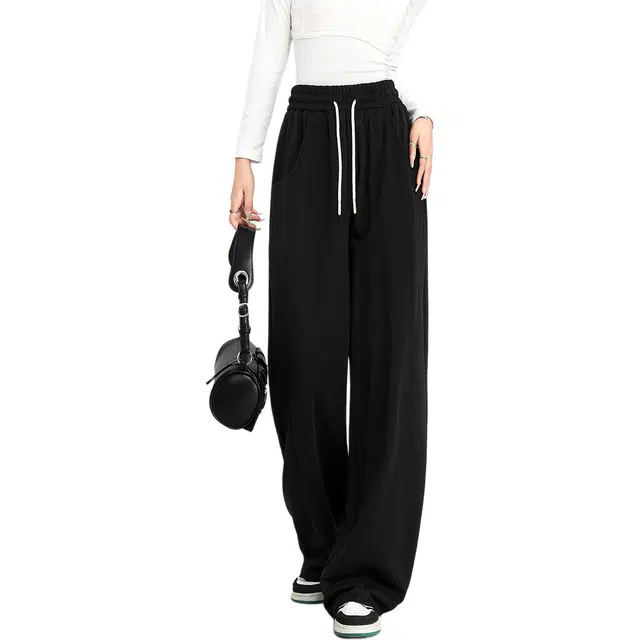 法文箱子 简约中腰宽松休闲裤 女款