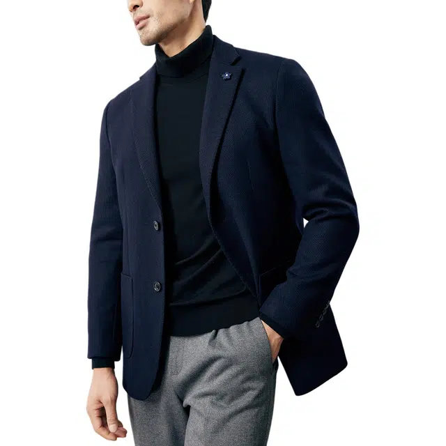 丹宁哲学 意式绅士 高端羊毛人字纹面料 秋冬男士修身西装 男款