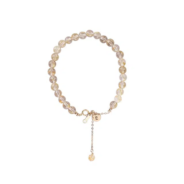 宣华意 精致轻奢小众气质高级感时尚#好运 金发晶 手链 女款