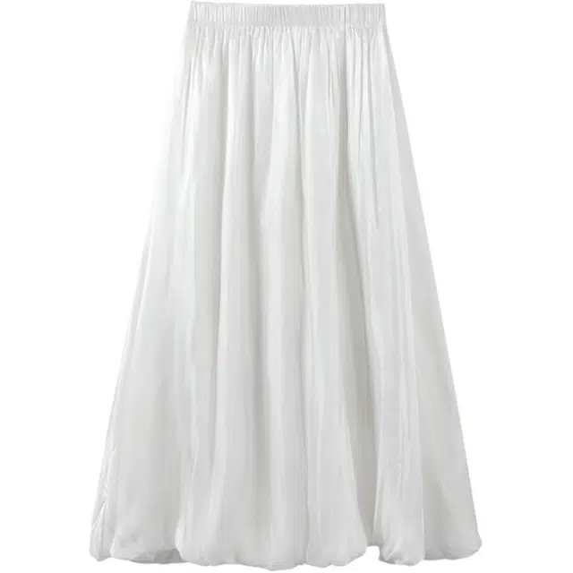 沐晓欣 花苞裙蓬蓬绝美裙子简约通勤休闲长裙 女款