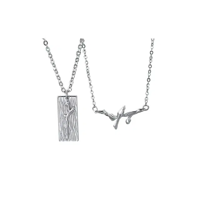 聆听花开 蓝桉与鸟锁骨链 简约时尚高级感小众设计百搭个性简约 创意设计日常通勤休闲百搭 铜 项链 男女同款情侣款