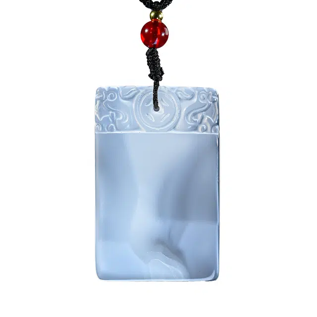 素于 【平安无事】国潮中式出入平安无事牌诸事顺遂通勤时尚大气百搭轻奢高级锁骨链#好运 玉髓 项链 男女同款情侣款