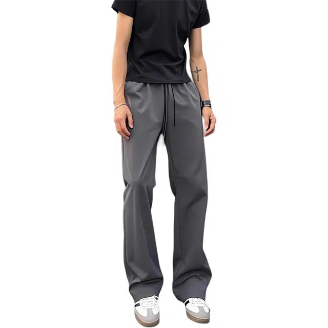 单爵 薄款时尚百搭潮流宽松直筒休闲裤 男女同款