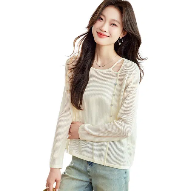 曲韩 设计感纯色常规长袖衬衫 女款