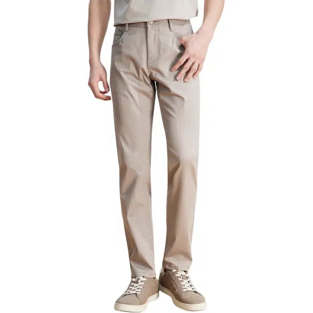依文 莱赛尔商务凉感休闲裤 男款 咖啡色