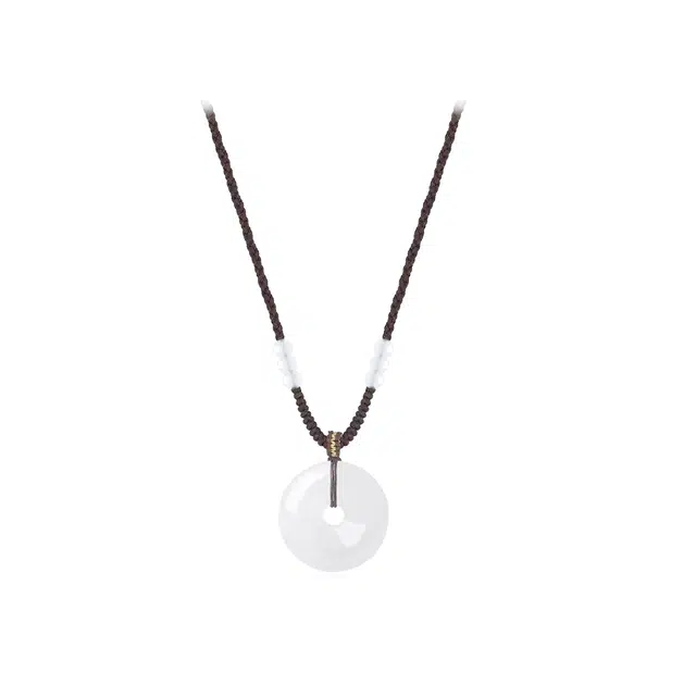 中国珠宝 宫廷风编织绳 新中式复古国潮风锁骨链#好运 玉髓 项链 男女同款情侣款