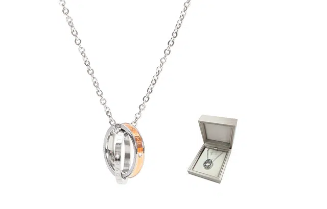 肯默莫比乌斯环项链 镶嵌锆石戒指吊坠   情侣款锁骨链男女一对 礼盒包装