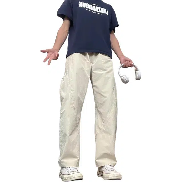 徐百货 美式弯刀伐木工装裤薄款宽松哈伦裤子直筒百搭长裤休闲裤 男女同款