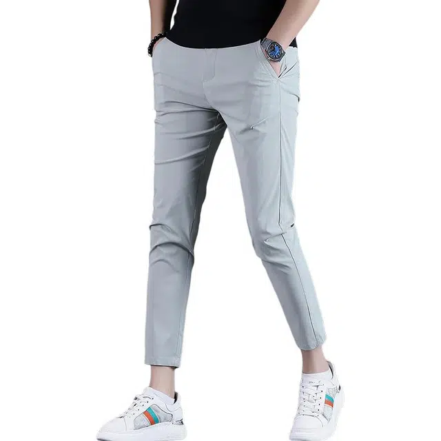 吉肯蒂 高端商务小西裤垂顺宽松直筒四面弹休闲裤 男款