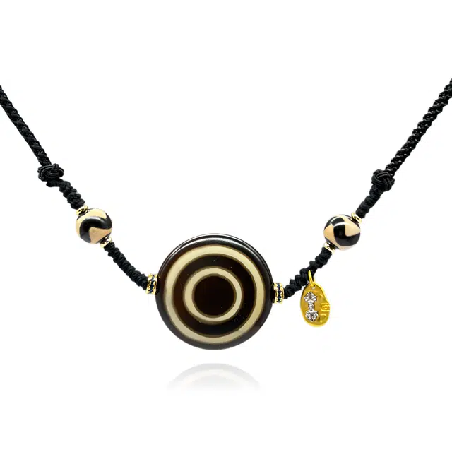 【已祝福加持】 玉临门 薪满亿足 昭昭如愿 招财转运羊版眼藏式新中式复古锁骨链#好运 玛瑙 项链 男女同款情侣款