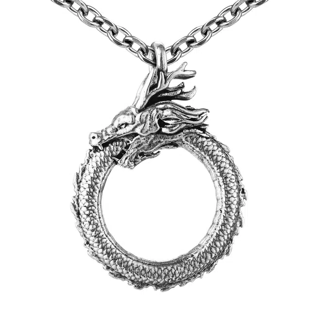 【可定制刻字】 白木黑冰 环龙银语 新中式原创设计潮流时尚高级感 银合金 项链 男款 礼盒