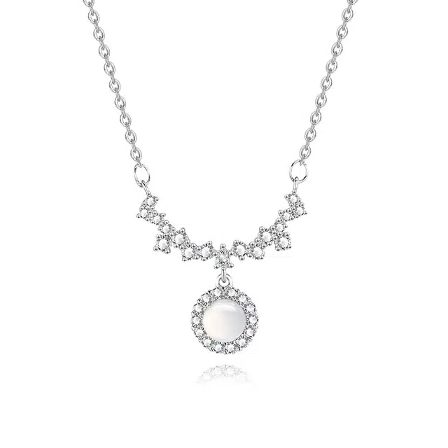 【S925银|精选高品质】 金师傅 闪耀紫藤花锁骨链 时尚森系 梦幻繁花精致气质优雅甜美百搭 小众轻奢高级#好运 玉髓 项链 女款