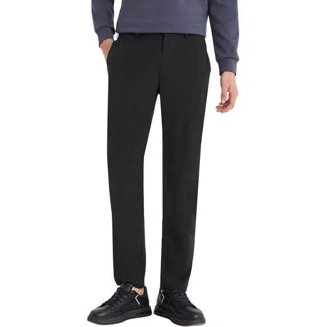 利郎 轻薄款修身商务纯色中腰弹力质感百搭极简风休闲裤 男款