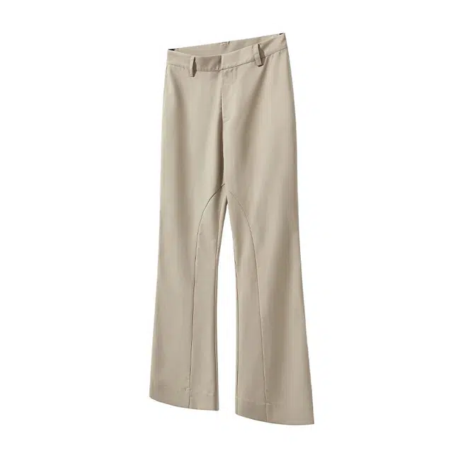 宝米卡 纯色基础款简约时尚舒适百搭微喇垂感宽松休闲裤 男女同款