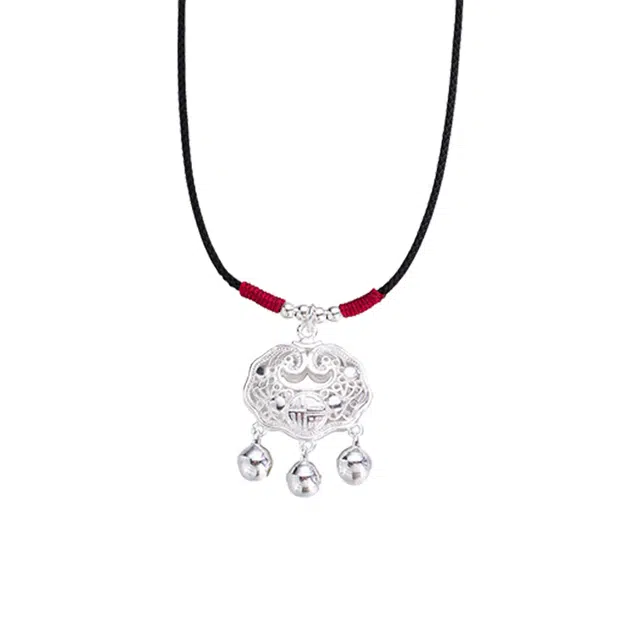 华髻 民族风 新中式复古民族特色平安锁 简约手工 古典 小众新潮 编织绳 项链 男女同款情侣款