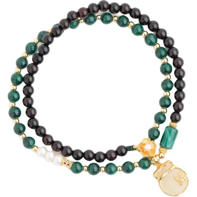 仙源 玉福袋 新中式招财纳福小众文玩圆珠 平安福  木作 项链 女款 紫檀属