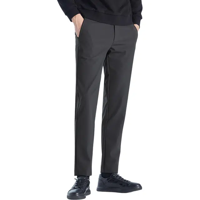 利郎 商务纯色简约压胶弹力舒适斜插袋休闲裤 男款 深灰
