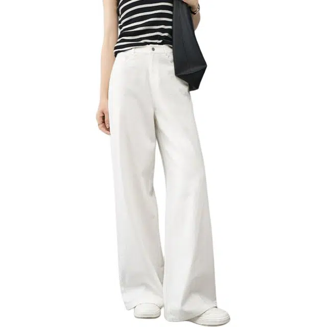 娅丽达 阔腿高腰舒适长裤牛仔裤 女款