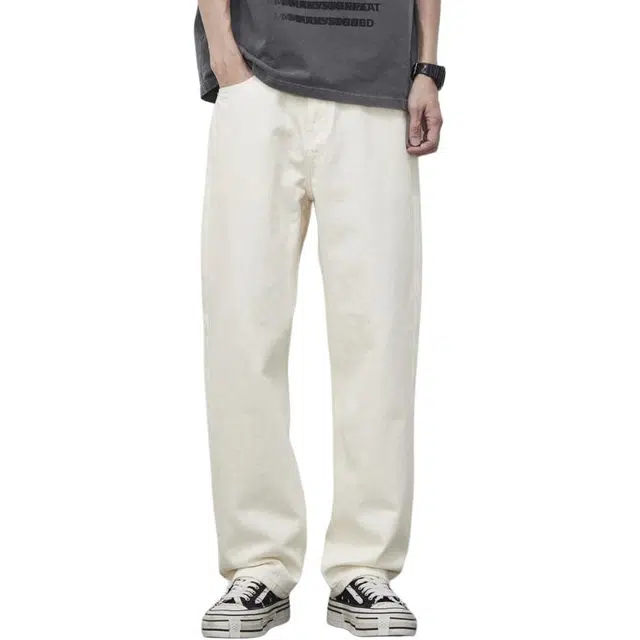 童先森 纯色宽松大码中高腰长裤休闲裤 男款